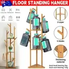 9 Hook 3-Tier Hat Coat Clothes Rack Umbrella Stand Tree Style Wooden Hanger New