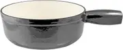 Swissmar Lugano Enamelled Cast Iron Cheese Fondue Pot (Metallic Black, 2L/2Q)