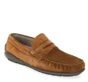 Salvatore Ferragamo Tedd Brown Suede Penny Loafer Driver Moc Men's 7 EEE Wide