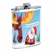 Moose Reinder Em1 Flask 8oz Stainless Steel Hip Drinking Whiskey
