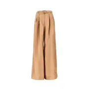 [ZIMMERMANN] ZIMMERMANN Satin wide leg pants Woman III III Beige