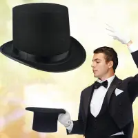 在飛比找蝦皮購物優惠-作為黑色禮帽魔術師禮帽圓頂禮帽魔術師表演帽子派對禮物