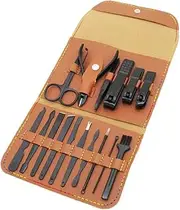 4/12/16 Pcs Professional Nail Cutter Pedicure Scissors Set Stainless Steel Hook Portable Manicure Nail Clipper Tool Set,16Pcs,Y
