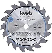 kwb 582357 chipboard Circular, Wood/Hardwood Saw Blade, 140 x 12, 7 mm, Clean cuts, Average Number, 18 Teeth Z-18