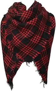 [XolngYYeng] Oversized Plaid Scarves Cashmere Shawl-Women's Winter Tartan Scarf Wrap Warm Tassels Pashmina