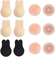 [KIKICAST] 3 Pairs Invisible Adhesive Bra, Anti-Penetration Point Adhesive Bra,Breast Lift Tape Push Up Strapless Nipple Covers