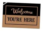Welcome Door Mat You're Here Doormat Funny Doormat for Bathroom Kitchen Front