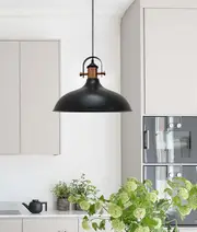 NARVIK: Industrial Scandinavian Dome Shape Pendant Lights Matte Black
