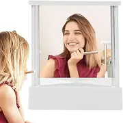 Non-reversing Cosmetic Stand Mirror,True Reflection for Makeup,Image of Makeup Mirror No Mirror Restoration,Non-Reversing Real Image Mirror (White)