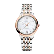 Omega De Ville 34 Chronometer Rose Gold & Stainless Steel Mother of Pearl Dial 434.20.34.20.05.001