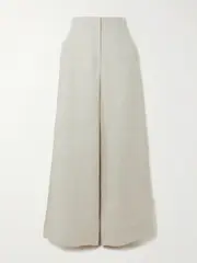 [Andres Otalora] Andres Otalora - Me Hablas Linen Wide-leg Pants - Off-white - US10 US 10 Off-white