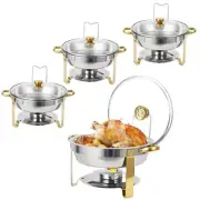 Chafing Dishes for Buffet Set of 4, 5QT Buffet Servers and Warmers, Round Cateri