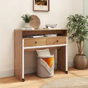 CostwayExtending Writing Desk Console Table Worktable for Small Space Home and Office-Natural
