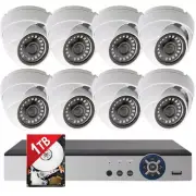 8 Channel CCTV Security Camera System 1TB Storage Indoor outdoor Dome Cameras