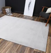 Mountainous Silver Plush Rug