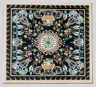 30" square Black Marble Coffee Console Table Top Inlay Mosaic Hallway Decor room
