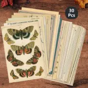 30Pcs Retro Ancient Forest Animals Plants Specimen Postcard Vintage Writable Gre
