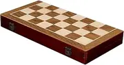 Generic Folding Chess Set, Wooden Checkers Board Game Collection, Strategy Play for Beginners, 12inch