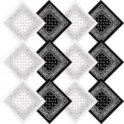 Blulu 12 Pack Unisex Paisley Bandanas Valentines St. Patrick's Day Cowboy Bandanas Head Wrap Scarf Wristband for Men Women