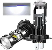CHOPDARK H7 LED Bulb Mini Projector Lens for Left-Hand Drive Low Beam 20000Lm 6500K White Light 60W Fog Lamps Plug and Play 2pcs