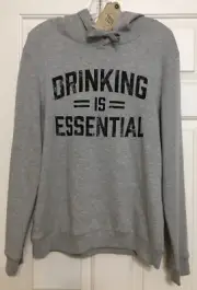 NWT True Craft size M gray soft hoodie sweatshirt Drinking is Essential men's