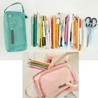 Canvas Large Pencil Case Pen Pouch School Box Kid Bag Multifunctional Zipper AU!