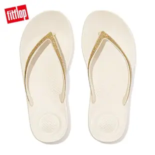 【FitFlop】IQUSHION SPARKLE輕量人體工學夾腳涼鞋-女(奶油色)