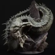 JORMUNGANDR ATTACKING SEA SERPENT - D&D RPG War Gaming Proxy Lord of the Print