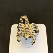 Ring Scorpio Blue Sapphires Silver Gold Plated 14ct