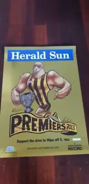 HAWTHORN HAWKS LIMITED EDITION AFL GRAND FINAL RECORD + FOIL POSTER #600 SIGNED