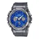 CASIO卡西歐 GMA-S120TB-8A 半透明黑夏日藍潮流風格雙顯腕錶 45.9mm