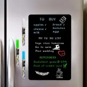 Magnetic Black Dry Erase Board Sheet 17x11" for Fridge, Bright Colors Chalk M...
