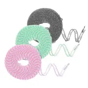 3pcs Windproof Clothesline, 5M Non-Slip Clothes Drying Rope, Grey/Green/Pink