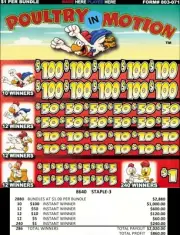 Poultry in Motion Pull Tab Game Entertainment Only FREE Ship US Only