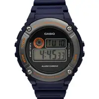 在飛比找樂天市場購物網優惠-CASIO手錶 深藍橘字電子膠錶【NECD15】
