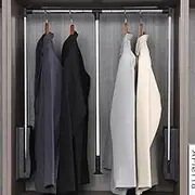 TOOPYW Pull Down Closet Rod System Wardrobe Rail Hanging Lift Adjustable Width for Hanging Clothes Space Saving Clothing Finishing Rack Ergonomic Handle,Black,600to830mm