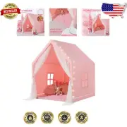 Deluxe Kids Teepee Play Tent with Cozy Mat & Magical Star Lighting - Safe Fun