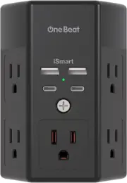 Multi Plug Outlet, Surge Protector, 5 Outlet Extender with 4 USB Charging Ports