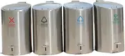 Outdoor Trash Can Outdoor Stainless Steel Trash Can, Large Capacity Pedal Trash Can with Lid and Handle, Cylindrical Commercial Combined Classified Waste Container Outside Garbage can