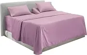 Hearth & Harbor Extra Deep Pocket Split King Sheets - 5 Piece Hotel Luxury Bed Sheets Set Fits Up to 24" Mattress - Soft & Breathable Luxury Split King Bed Sheet Set, Split King, Lavender Dream