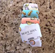 Brave Soul London Girls 5 Pair Ankle Socks Junk Food Pastel One Size