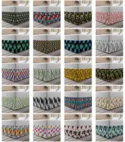 Ambesonne Tropical Bedskirt Elastic Wrap Around Skirt Gathered Design
