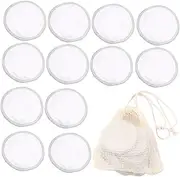 11Pcs Makeup Remover Pads Double Layer Facial Cleaning with Storage Bag for Easy Makeup Removal