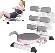 Sit Up Exercise Equipment, Abdominal Exercise Machine with 360° Rotating Cushion, 220Lb Load Capacity Adjustable Fitness Bench, Strength Training for Man Woman Home Gym