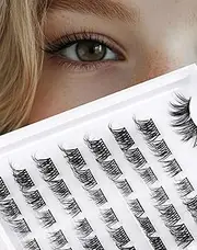 Onlyall Cat Eye Lashes Clusters Natural Look Extension Individual Eyelashes Wispy Lash Cluster DIY Extensions Fake Reusable Pre-styled 8-Pair C10