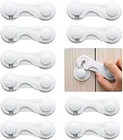 HENWUBEI Child Safety Cabinet Locks 10 Pack Cabinet Door Locks with Adhesive for Baby Proof Childproof Safety Locks for Drawer Cupboards Fridge Closet and Pantry
