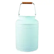 Yard Master 26cm Maja Emboss Metal Milk Can Plant Pot Container Home Decor White