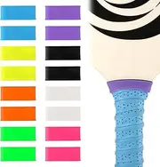 16pcs Pickleball Paddle/Racket Grip Bands, Personalized Accessories DIY Gifts Silicone Ring Name Band for Racquetball Racket Pickleball Lovers Tennis Paddle Fixing Overgrip Tape (8 Colors)