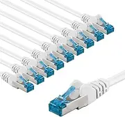 goobay 66052 Cat6A Network Cable Shielded S/FTP/CU Ethernet Cable PiMF LSZH/Cat 6a 10 Gbit/s 10 x 1 m White