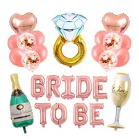 在飛比找momo購物網優惠-Bride To Be 香檳酒杯單身派對套組(單身派對 氣球